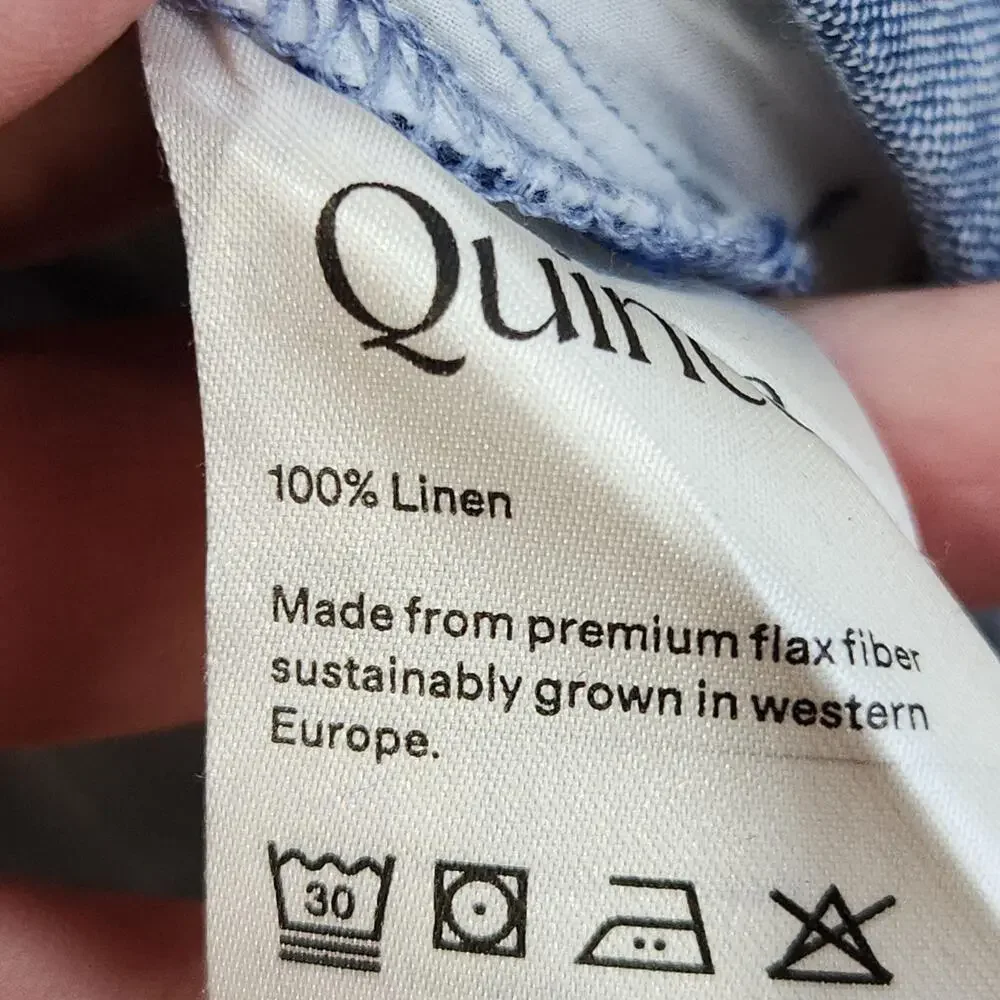 Quince Pants Mens 30x30 Blue Linen Chambray Chino Casual Summer Lightweight